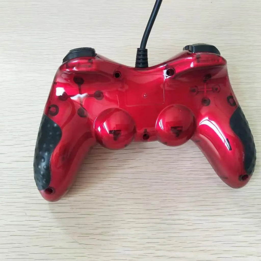 Red ABS multifunctional USB gamepad compatible with PC and consoles