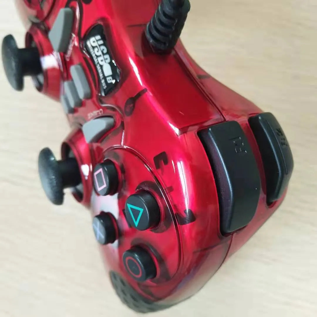 Red ABS multifunctional USB gamepad compatible with PC and consoles