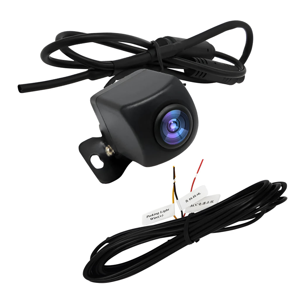 Black reversing camera with wide-angle lens and starlight night vision, size 13.2 x 8.2 x 4.6cm