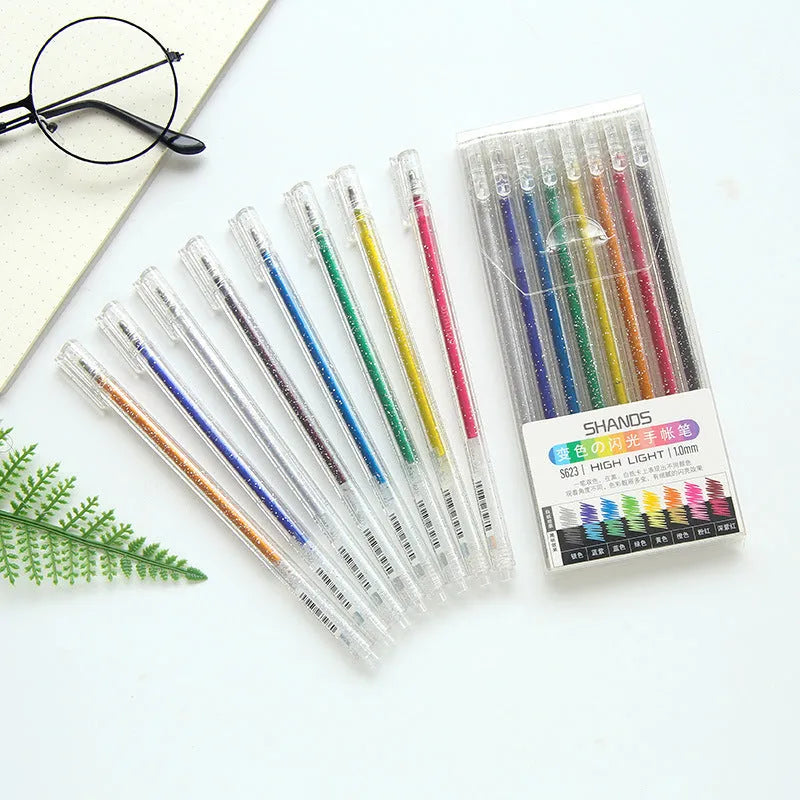 Shanzhi 623 colour changing flashing pen with plastic shell and 16cm body, box of 8