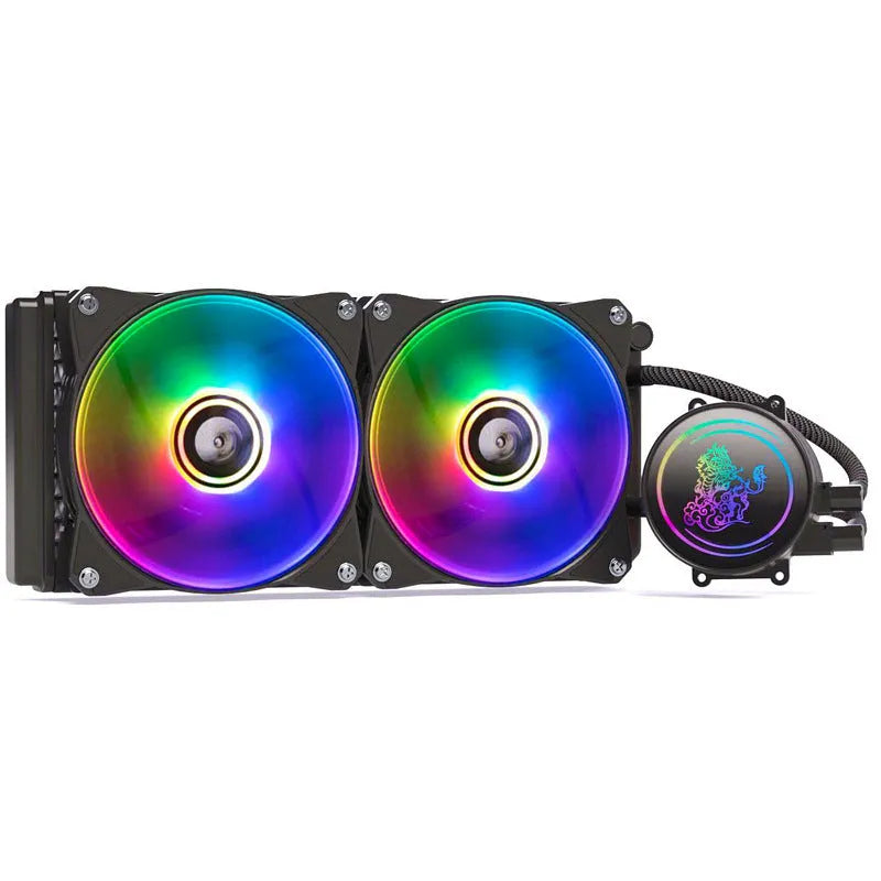 Kirin 240mm ARGB CPU water cooling radiator with colourful lighting and copper-aluminum construction