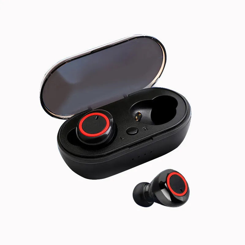 TWS Bluetooth wireless stereo headset with earplug-style design shown in black colour variant