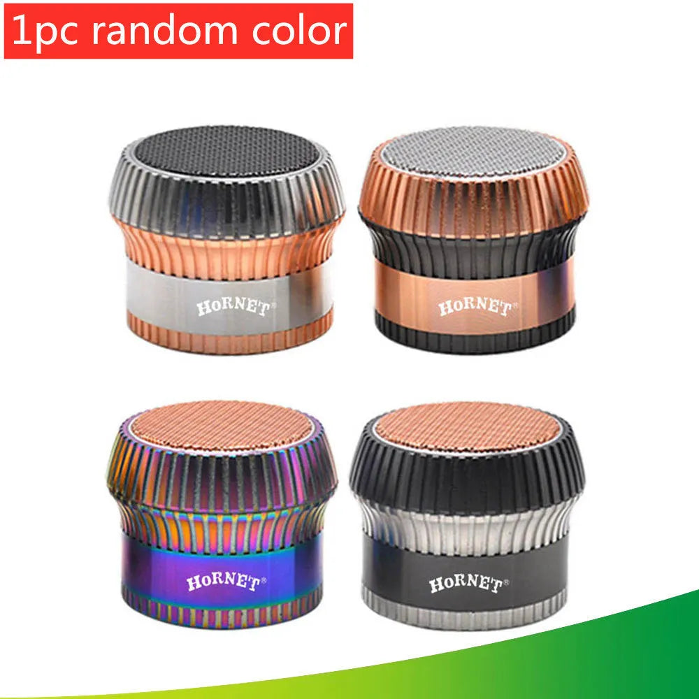 Creative mushroom-shaped zinc alloy metal smoke grinder with keychain and multi-functional tools on display