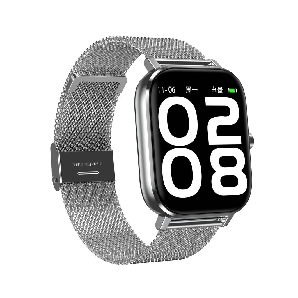 Smart bracelet with 1.54-inch screen showing health metrics including heart rate and blood oxygen levels