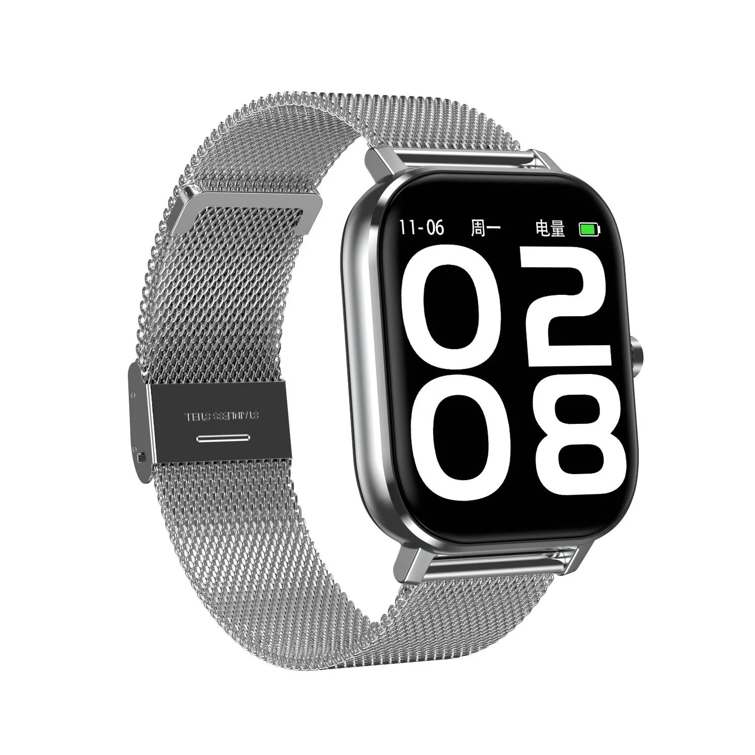 Smart bracelet with 1.54-inch screen showing health metrics including heart rate and blood oxygen levels