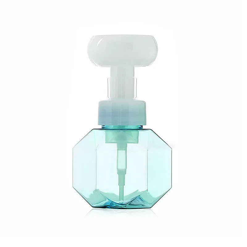 Empty plastic foam bottle with non-woven fabric exterior in pink, green, blue, and yellow options