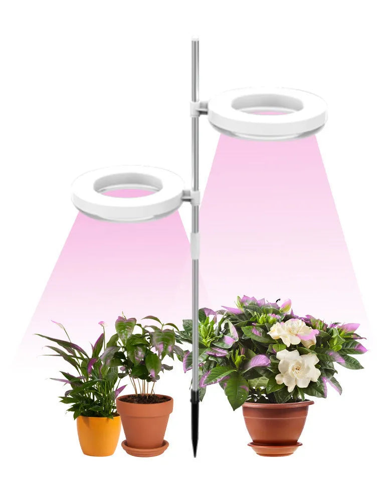 Adjustable gooseneck plant growth lamp with full spectrum light on home office desk