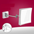 8.5-inch stainless steel folding makeup mirror in silver finish with adjustable viewing angle