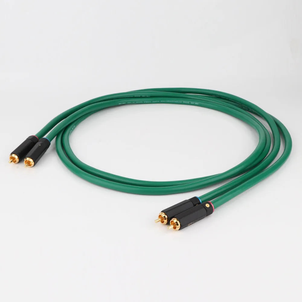4 core copper RCA audio cable with silver-plated Budweiser connectors for CD decoder to amplifier connections