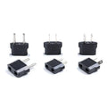 Compact black three-outlet travel plug converter adapter with AU plug type on a white background