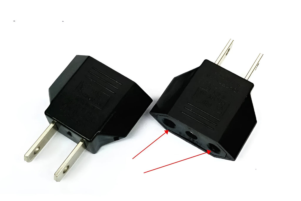 Compact black three-outlet travel plug converter adapter with AU plug type on a white background
