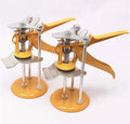 Adjustable height tile raising locator with electroplated metal alloy construction measuring 23.5 by 6.5 centimetres