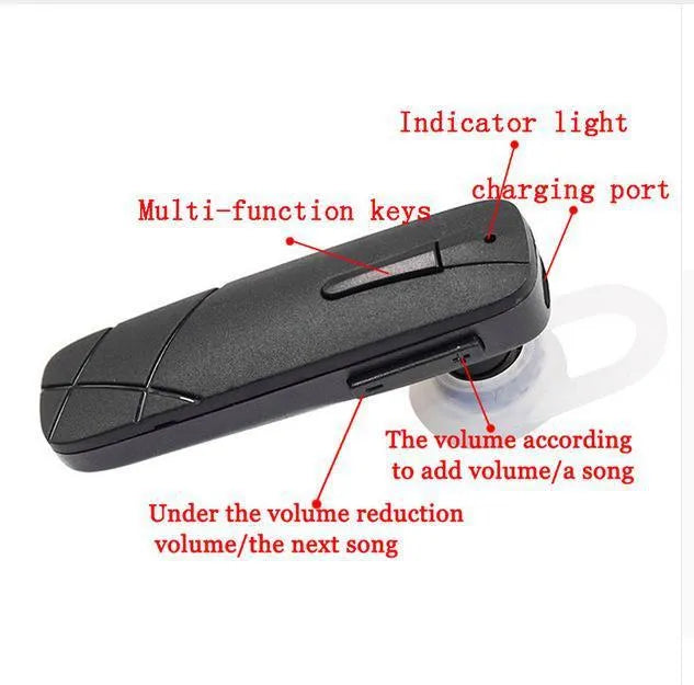 Mini wireless Bluetooth V4.1 stereo earphones in black or white colour with earplug design
