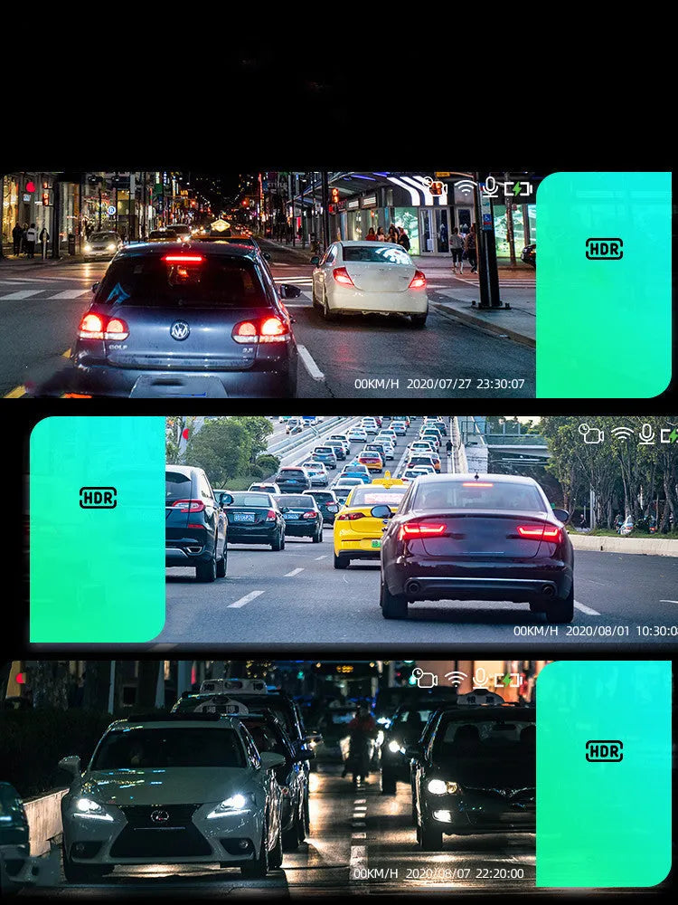 360 driving recorder in black plastic with high-definition night vision and wireless free installation