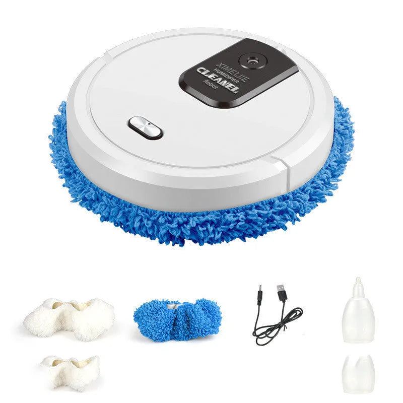 Automatic spray sweeping and mopping robot with button controls in various colour options