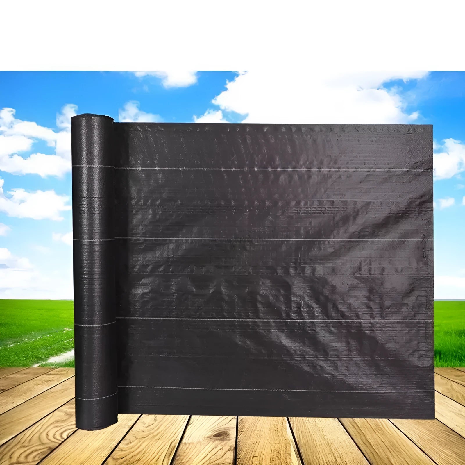 Black PE composite woven weed-proof cloth for farmland and greenhouse weed control