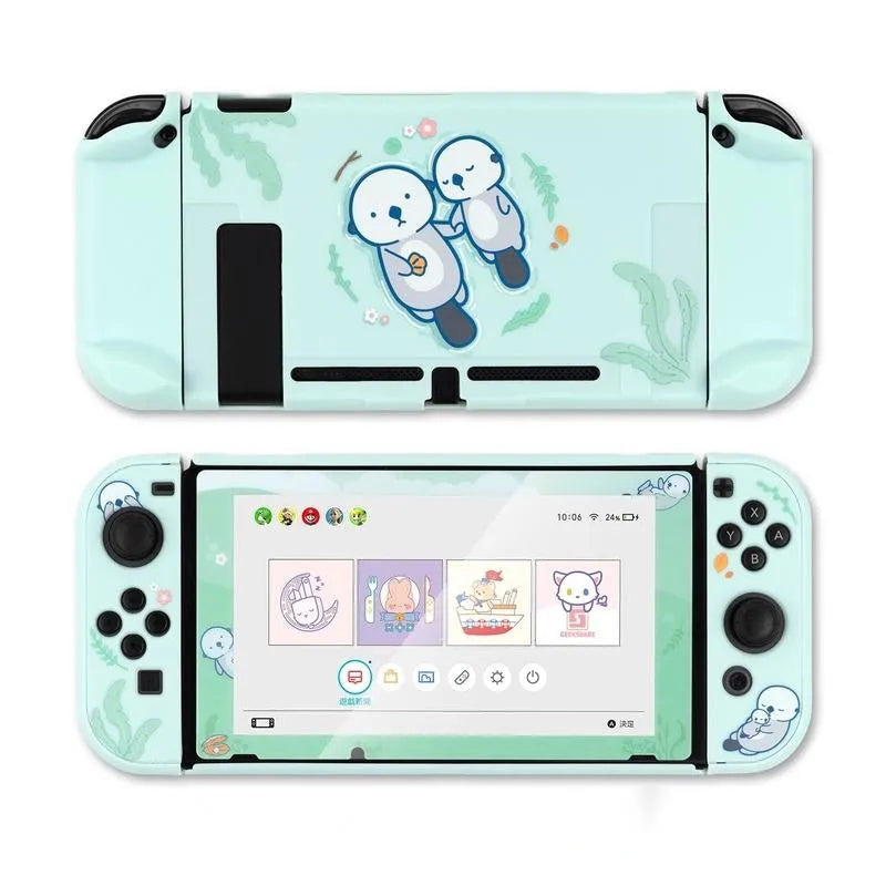 Nintendo Switch protective PC hard shell case with back grip housing
