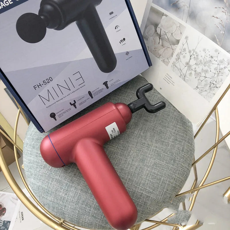 God Fascia Gun handheld massage device in black colour with USB charging port