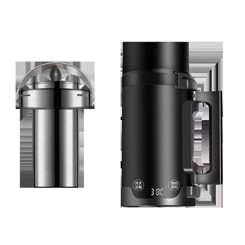 Portable mini electric kettle 500W 1L black plastic body with inner wall markings