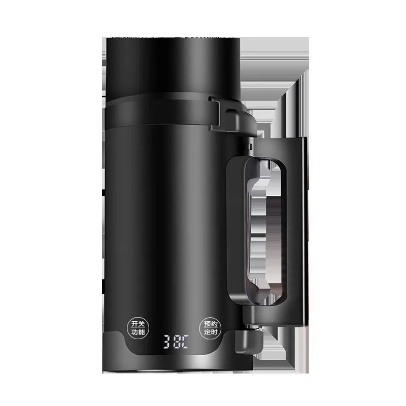 Portable mini electric kettle 500W 1L black plastic body with inner wall markings