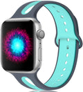 6-hole silicone replacement strap for Apple iWatch, 38/40mm size, white powder colour