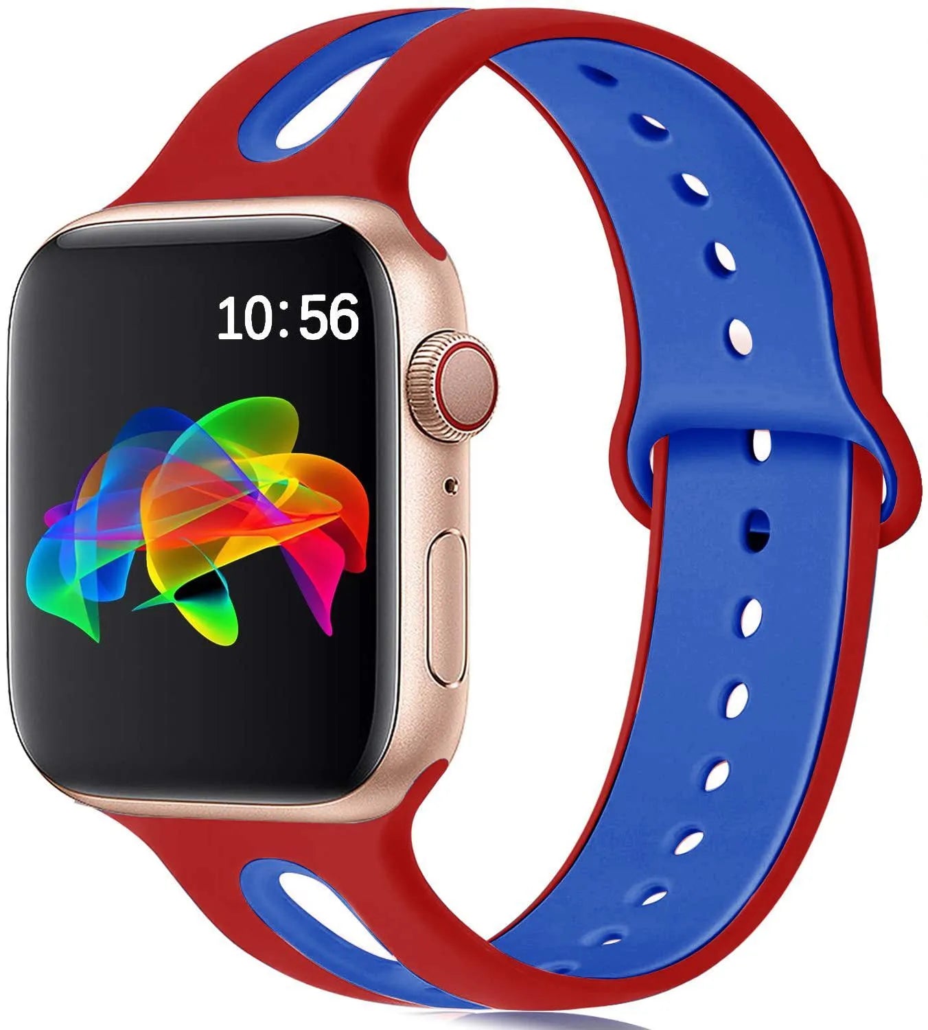 6-hole silicone replacement strap for Apple iWatch, 38/40mm size, white powder colour