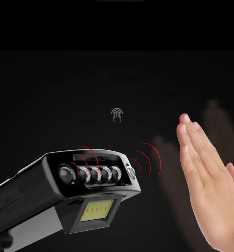 USB rechargeable clip cap light for night fishing with charge display and 360-degree rotation