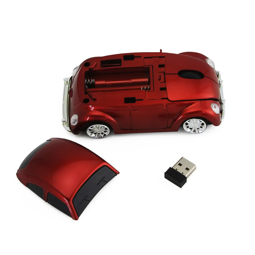 Creative 2.4G wireless optical beetle car mouse in black for laptops with 1600DPI and 3 buttons