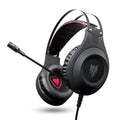 Black wired USB PC gaming headset with microphone and over-ear design for computer and notebook use