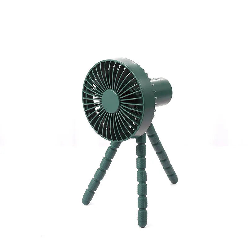 Portable desktop fan with octopus tripod and removable front cover in multiple colours