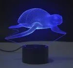 Colorful 3D LED touch remote control small table lamp with acrylic panel and ABS base, seven colours