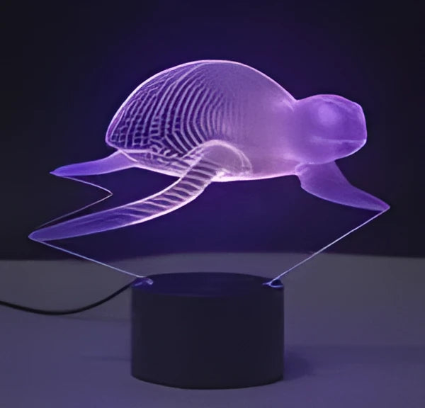 Colorful 3D LED touch remote control small table lamp with acrylic panel and ABS base, seven colours