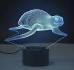 Colorful 3D LED touch remote control small table lamp with acrylic panel and ABS base, seven colours