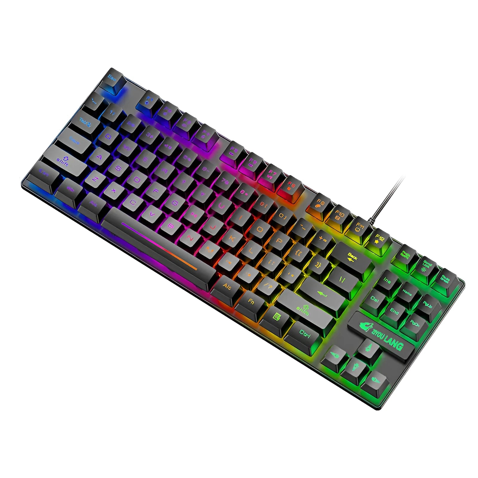 Gaming mechanical keyboard with ABS casing and mechanical axis switches in black colour