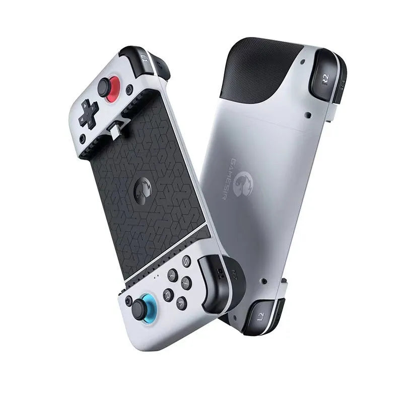 Gaze Chicks X2 stretching game controller connected to an Android phone, ABS plastic build, USB interface
