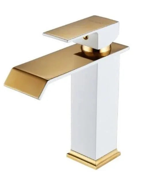 All copper brass basin faucet black white gold waterfall induction touch-free hot cold water
