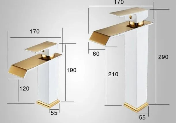 All copper brass basin faucet black white gold waterfall induction touch-free hot cold water
