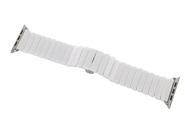Ceramic stainless steel watchband compatible with Apple Watch 38mm or 42mm in black colour, strap only