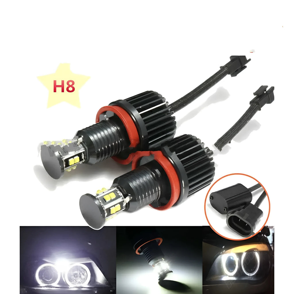 E92 120W LED angel eye light 6 sides 12 lamp beads H11 plug for BMW headlight IP66 waterproof