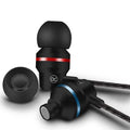 In-ear wired headphones with 3.5mm plug and microphone in black