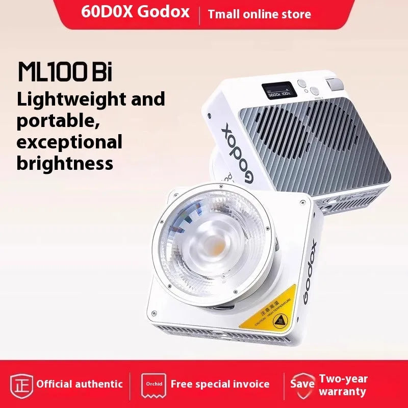 ML100Bi aluminium alloy LED photography fill light with black body and lenses