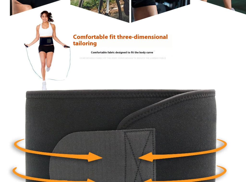 Neoprene lumbar support belt in black, blue or pink for fitness and running