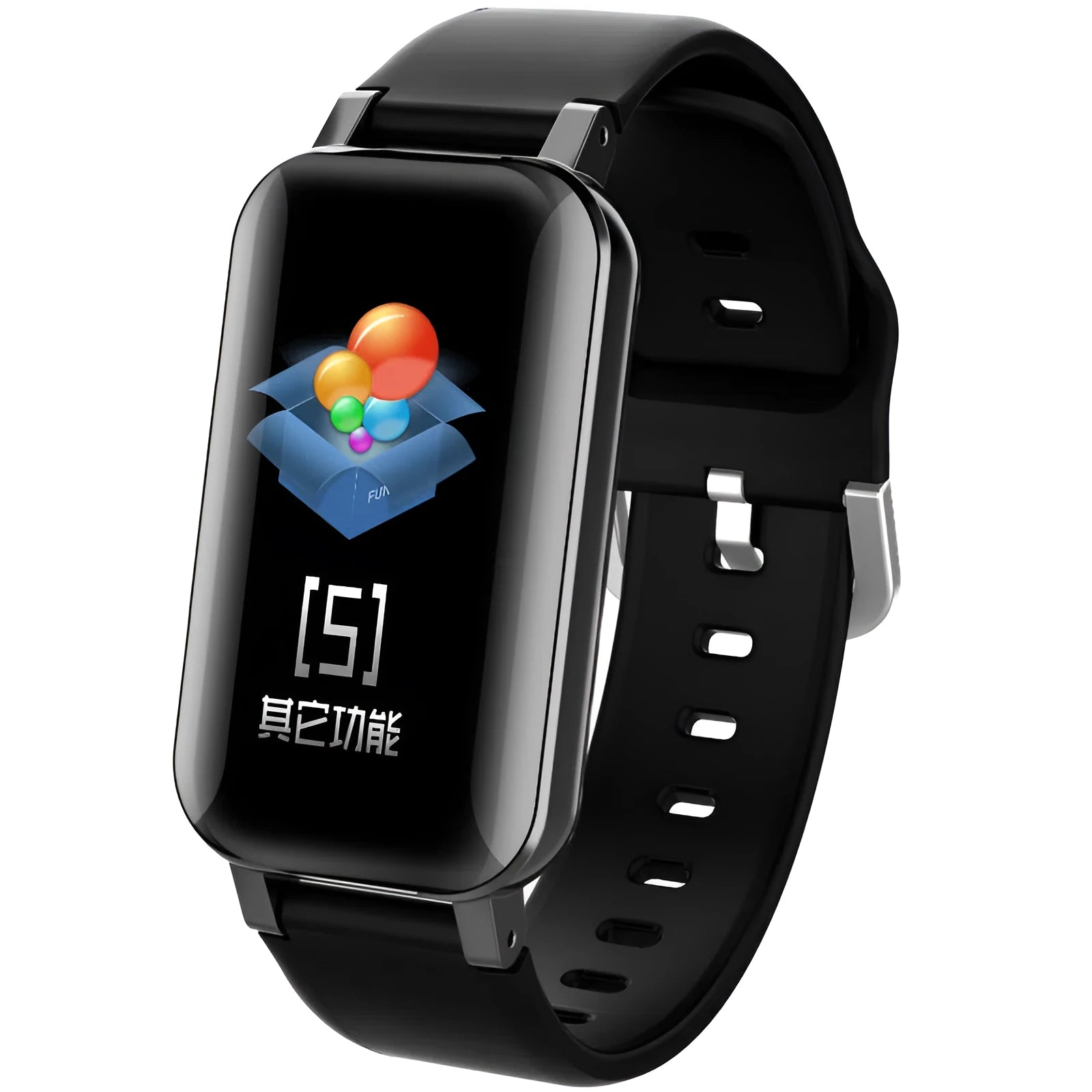 2-in-1 smartwatch with Bluetooth earbuds, TPU wristband, black blue gold colours, 1.14-inch touchscreen
