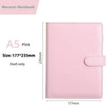 PU leather A5 zipper bag for loose-leaf binders in solid colour options