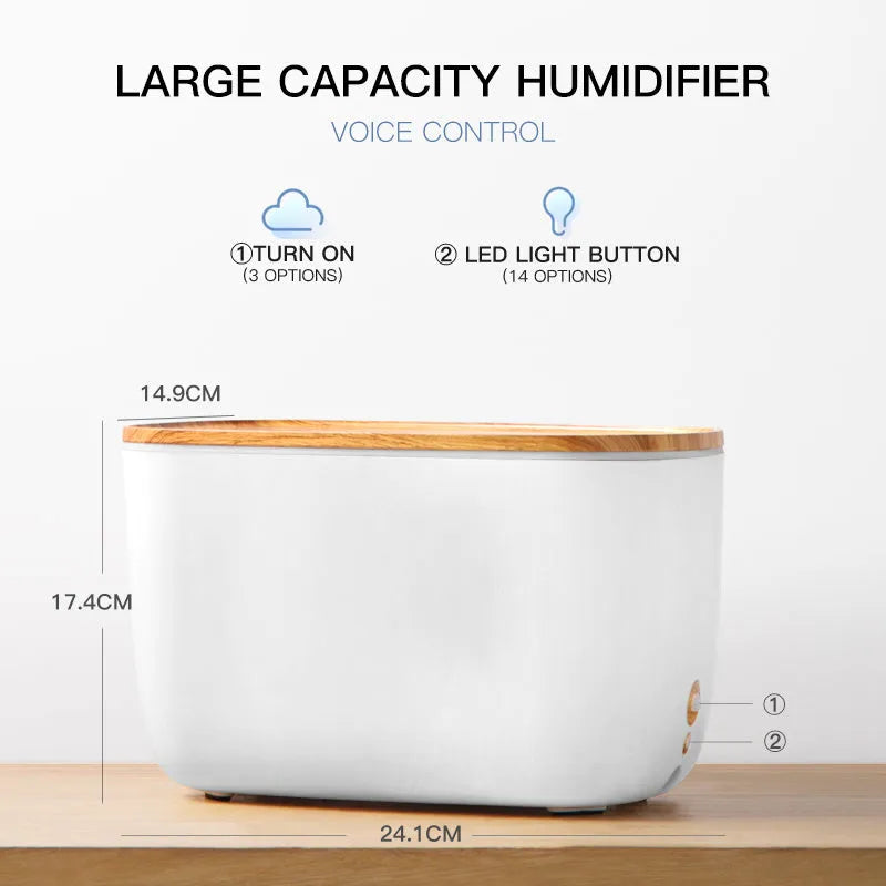 GX-22K compact white household atomizer humidifier with aromatherapy diffuser and night light functions.