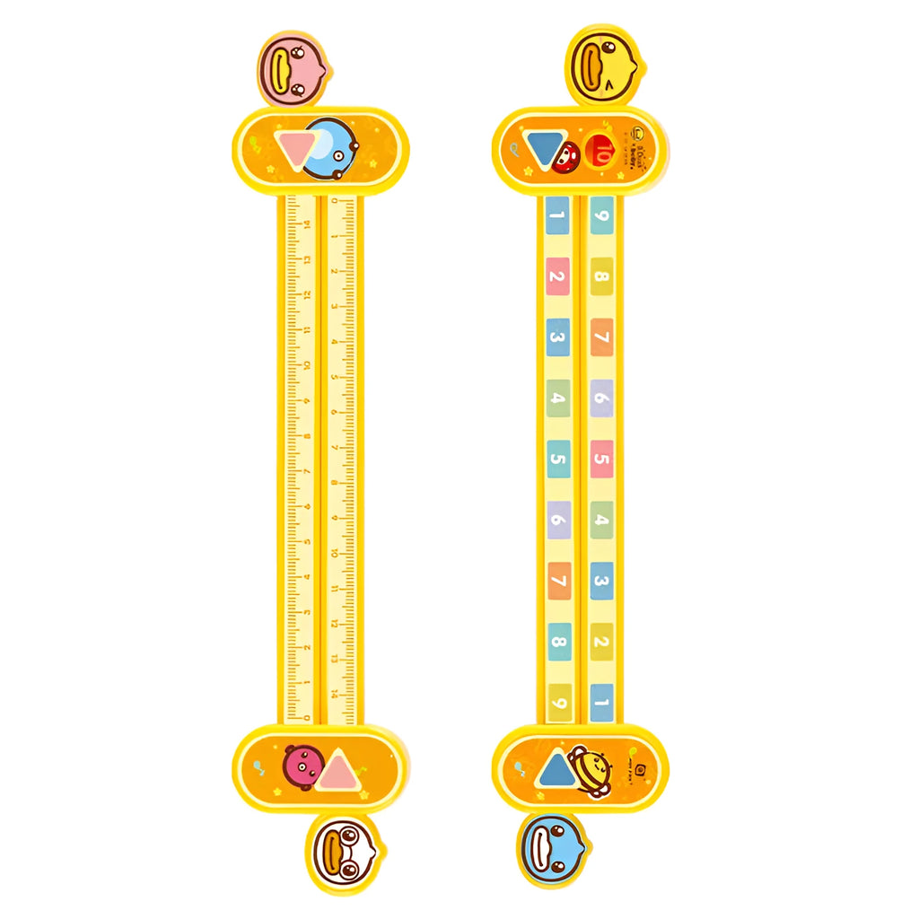 Yellow plastic children's digital decomposition ruler measuring 24.5cm for maths education