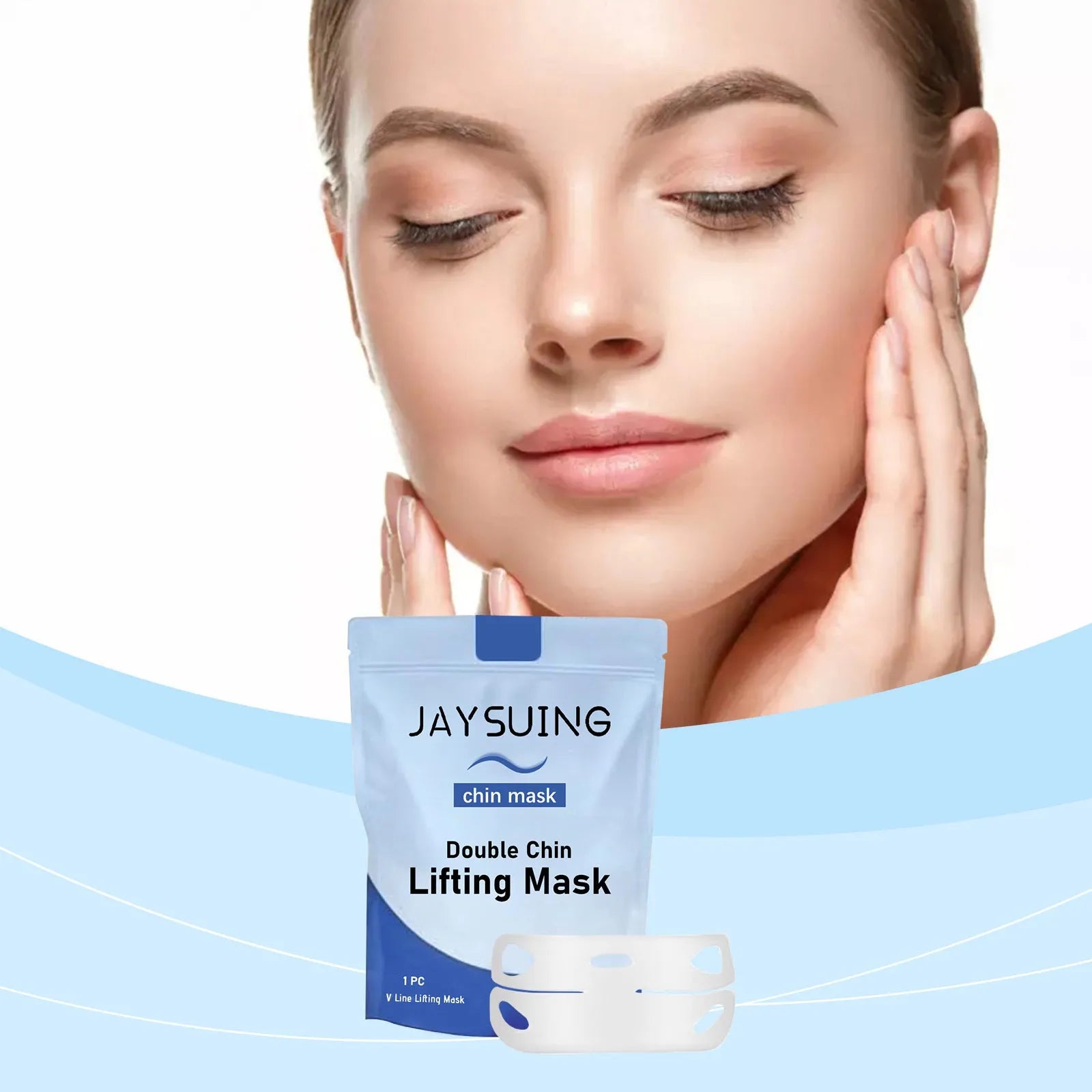 White firming lifting sheet mask with hyaluronic acid and hydrolyzed collagen serum