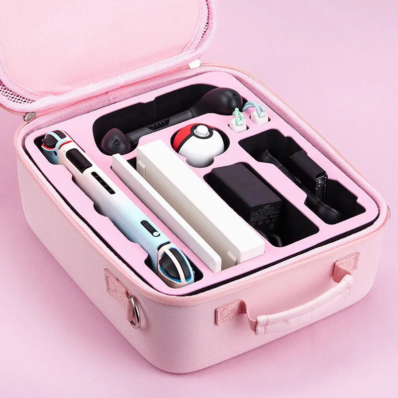 Nintendo Switch storage bag with cat claw design showing game cartridge slots and diagonal strap