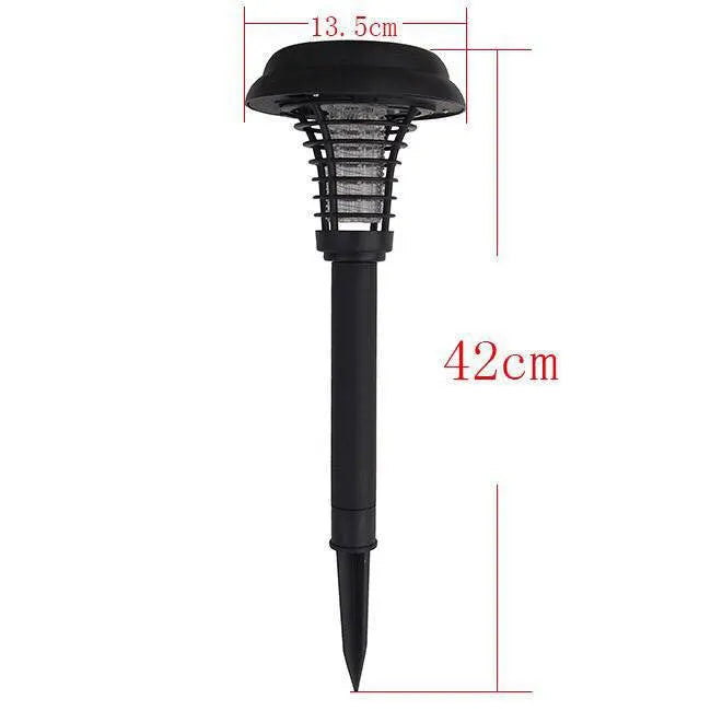Solar insect killing mosquito lawn lamp black 42cm height ABS material UV purple light for garden