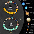 Set of two natural stone beaded bracelets for the twelve zodiac signs.